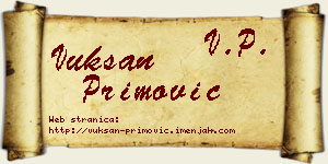 Vuksan Primović vizit kartica